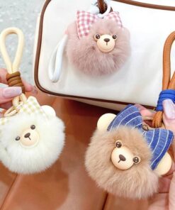 Móc khoá gấu bông in hình